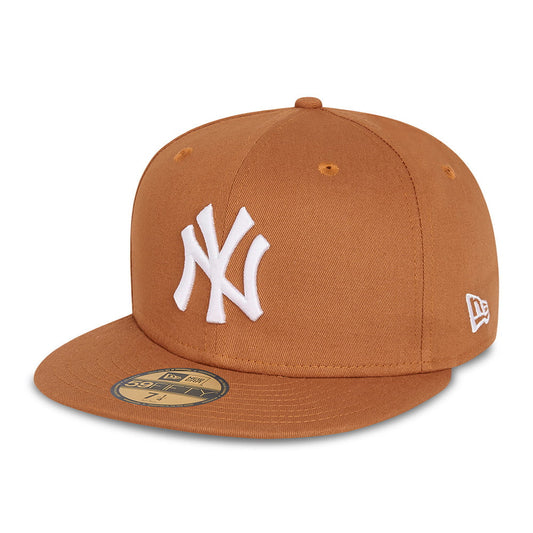 New Era 59FIFTY New York Yankees Baseball Cap - MLB League Essential XXI - Toffee-White