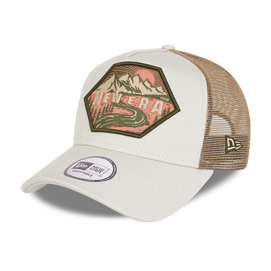 New Era Outdoor Patch Trucker Cap - Stone