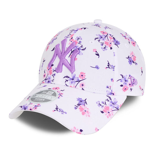 New Era Womens 9FORTY New York Yankees Floral Baseball Cap - White