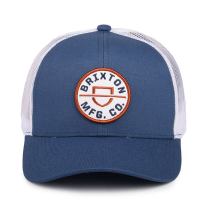 Brixton Hats Crest NetPlus MP Trucker Cap - Slate Blue-White