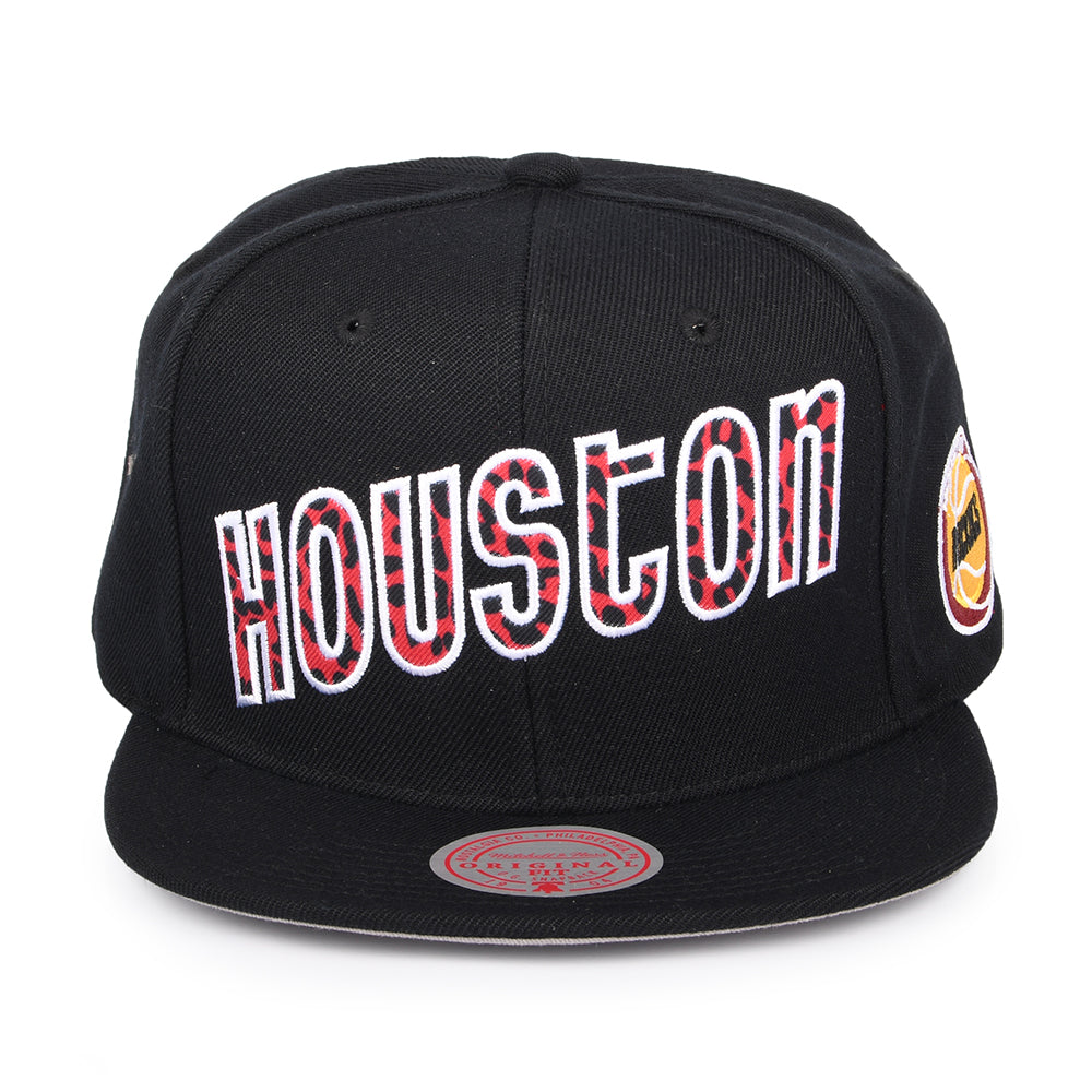 Mitchell & Ness Houston Rockets Snapback Cap - NBA Wildback - Black