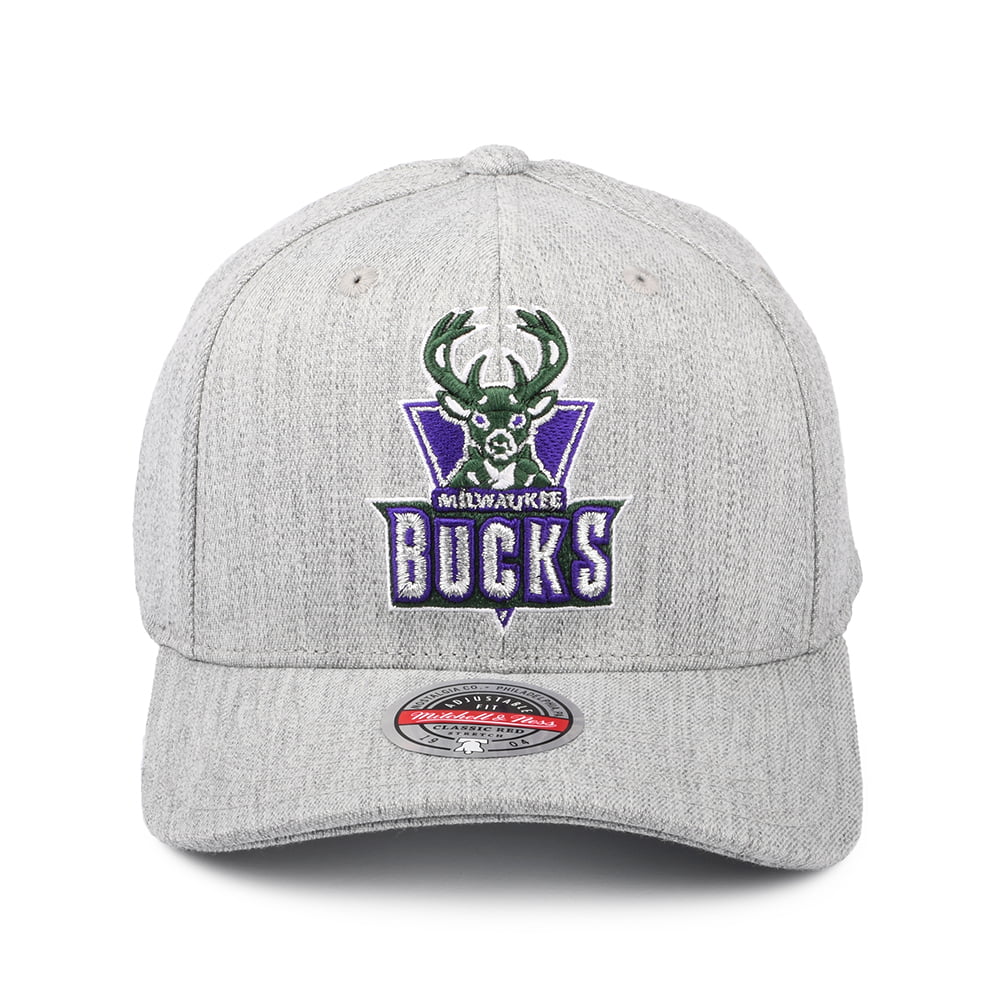 Mitchell & Ness Milwaukee Bucks Snapback Cap - NBA Team Heather Redline - Heather Grey