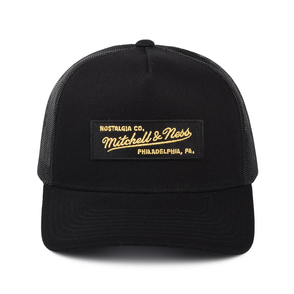 Mitchell & Ness Branded Box Logo Classic Trucker Cap - Black-Gold