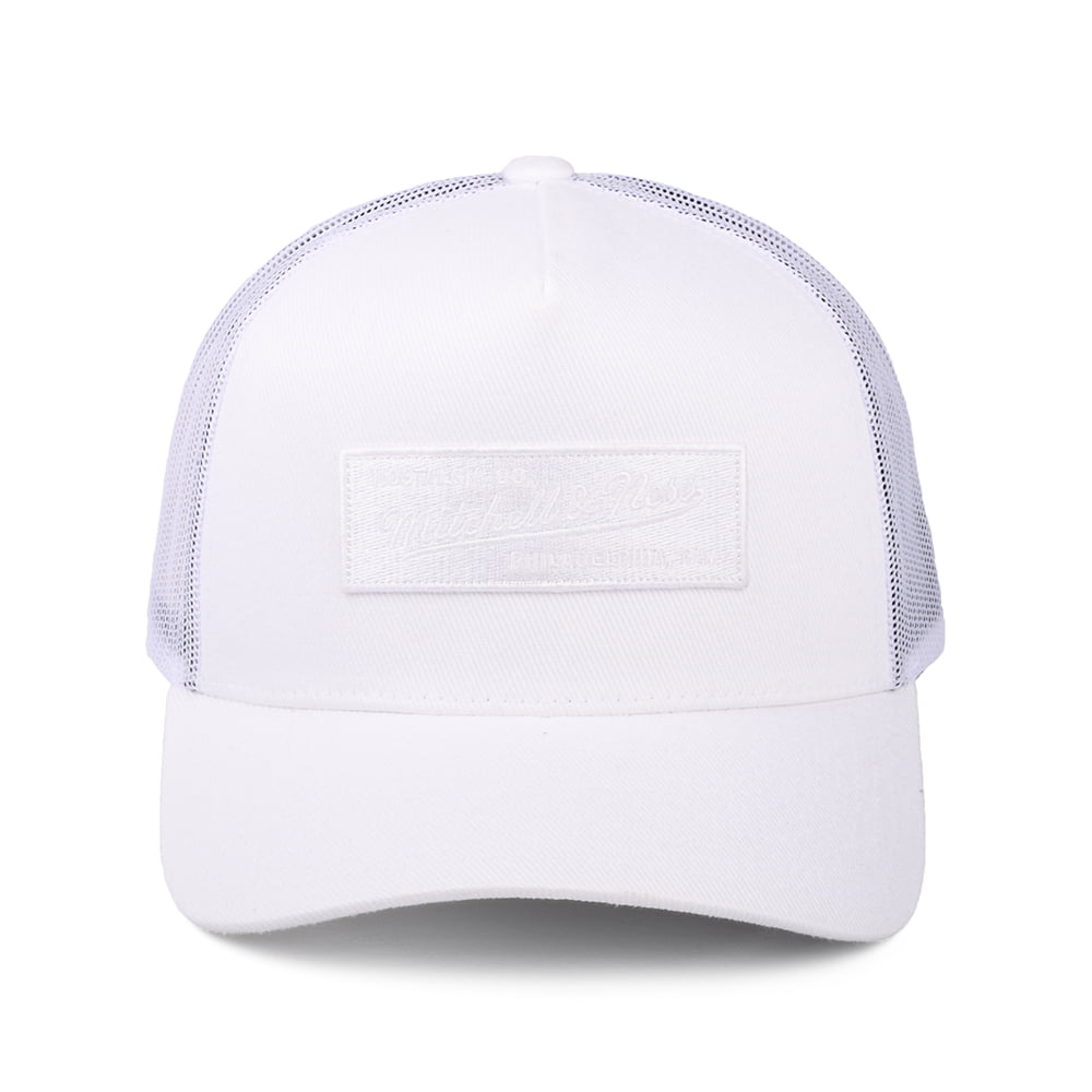 Mitchell & Ness Branded Box Logo Classic Trucker Cap - White