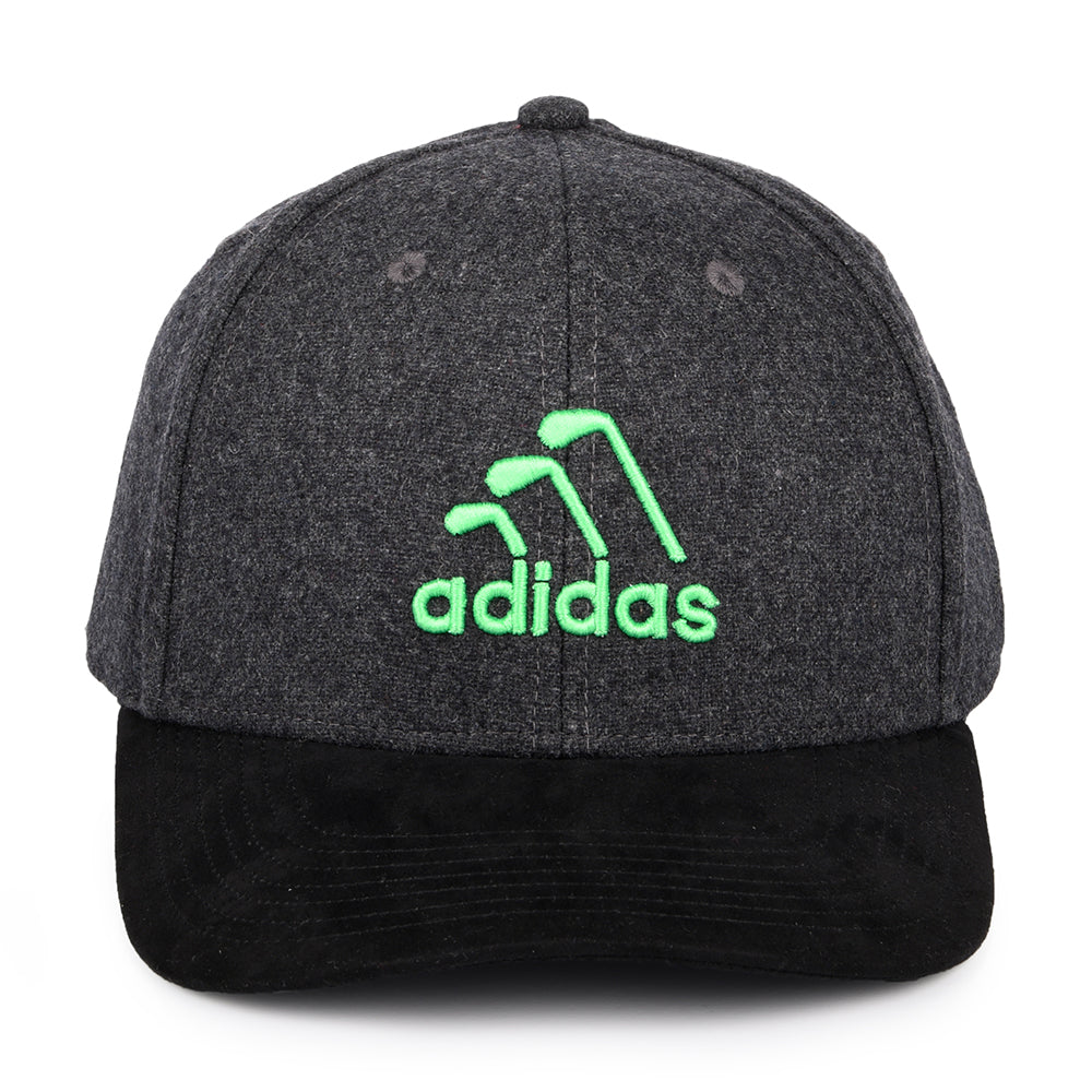 Adidas Hats 3 Stripe Club Snapback Cap - Black Heather