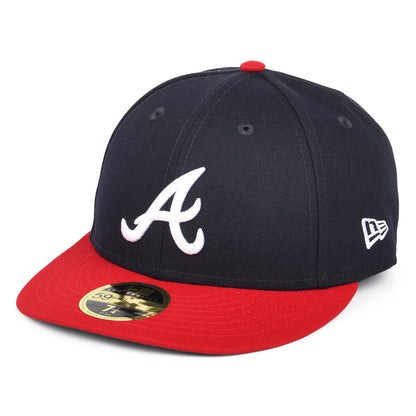 New Era 59FIFTY Atlanta Braves Low Profile Baseball Cap - MLB On Field AC Perf - Navy-Red