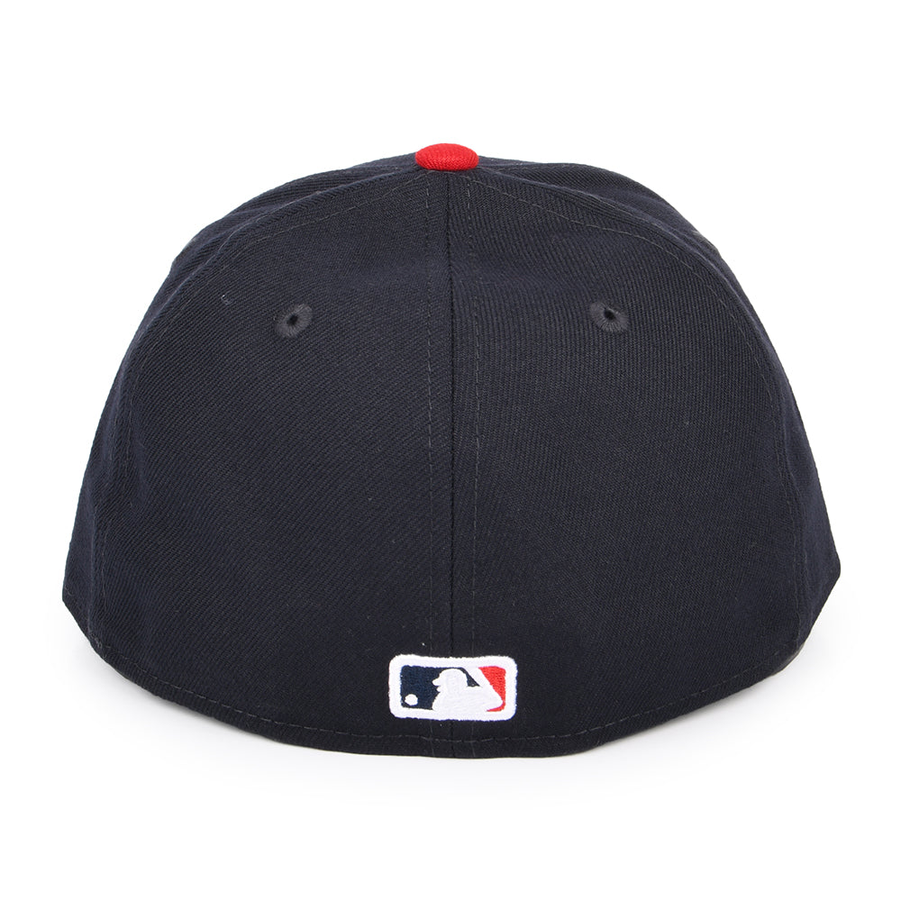 New Era 59FIFTY Atlanta Braves Low Profile Baseball Cap - MLB On Field AC Perf - Navy-Red