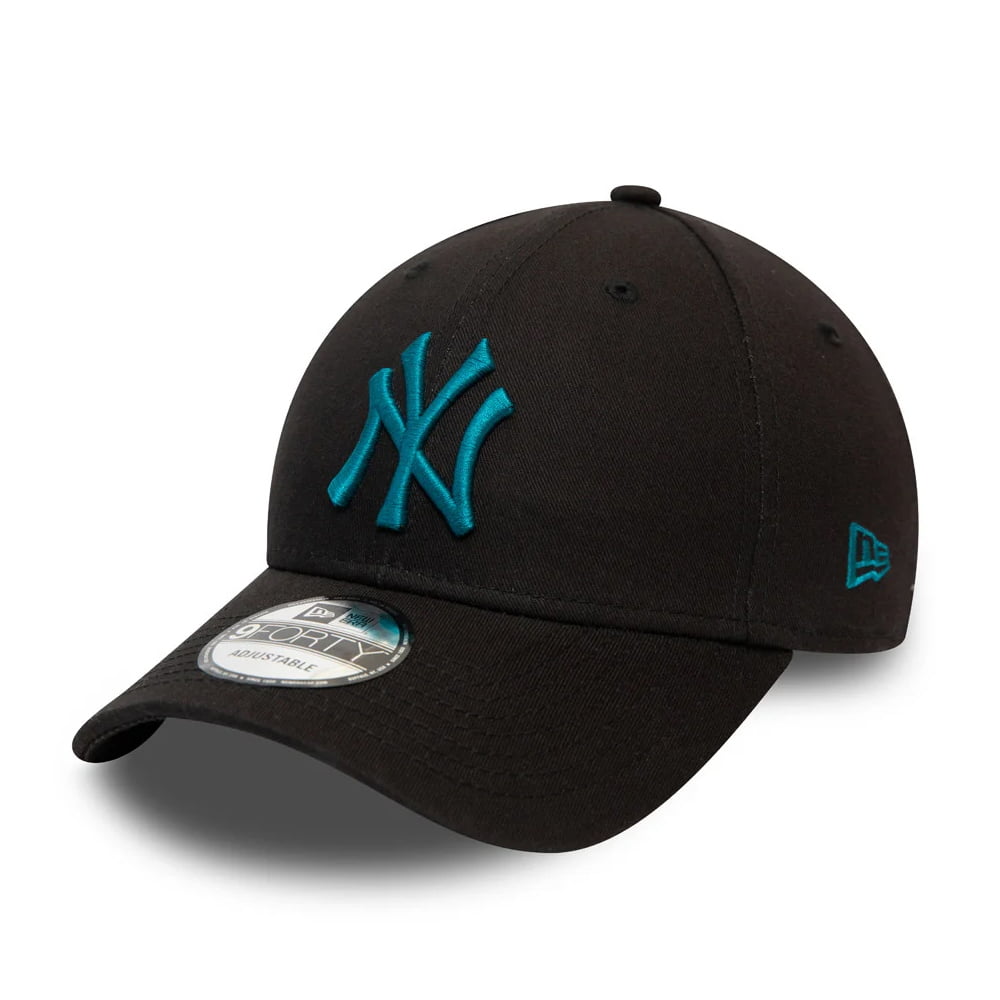 New Era 9FORTY New York Yankees Baseball Cap - MLB League Essential - Black-Teal