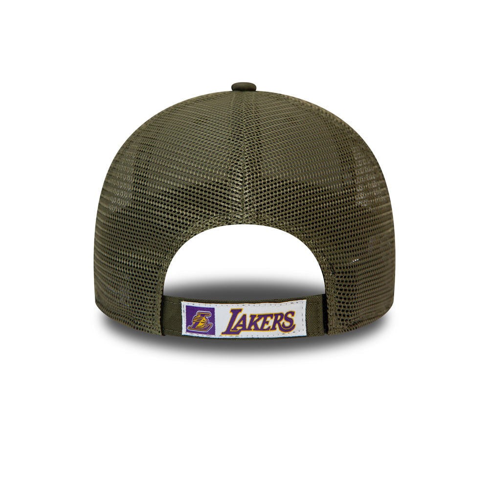 New Era 9FORTY L.A. Lakers Trucker Cap - NBA Home Field - Olive