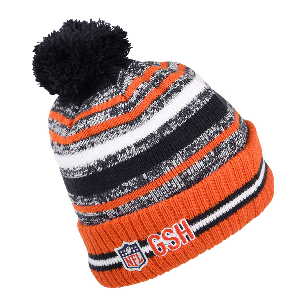 New Era Chicago Bears Bobble Hat - NFL Sport Knit OTC - Orange-Navy