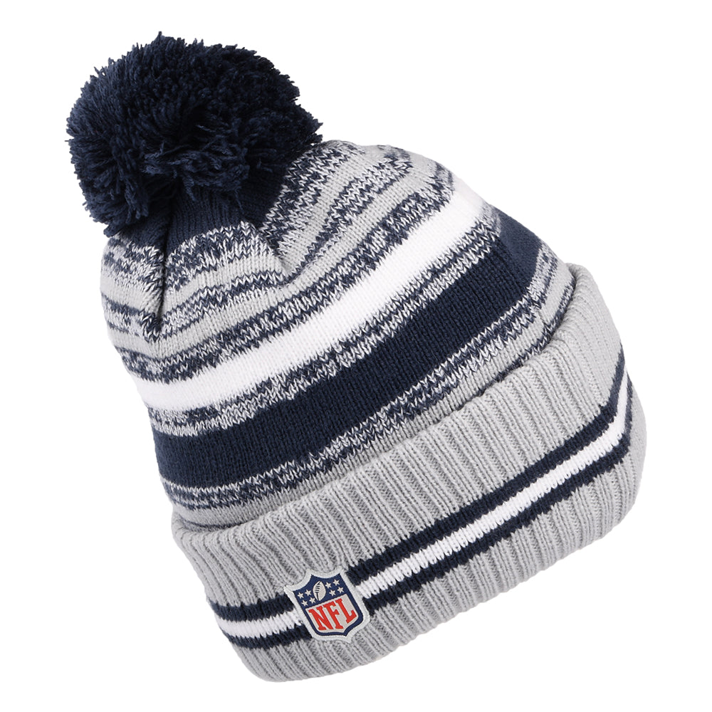 New Era Dallas Cowboys Bobble Hat - NFL Sport Knit OTC - Blue-Grey