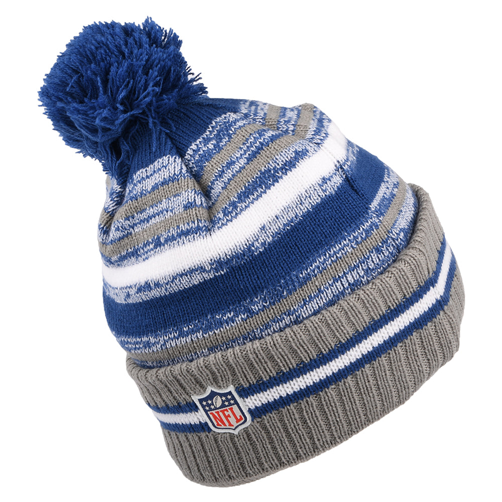 New Era Indianapolis Colts Bobble Hat - NFL Sport Knit OTC - Blue-White