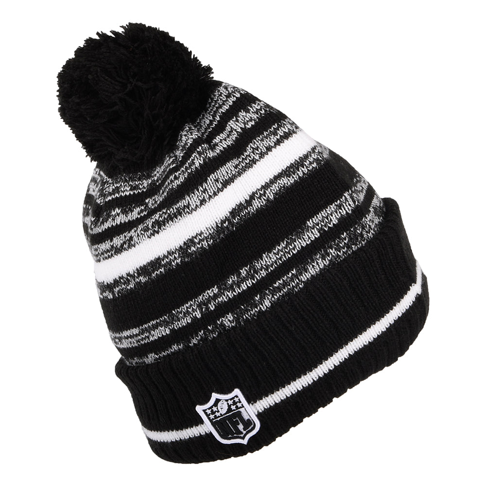 New Era Cleveland Browns Bobble Hat - NFL Sport Knit - Black-White