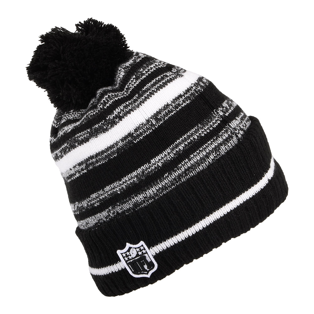 New Era Dallas Cowboys Bobble Hat - NFL Sport Knit - Black-White