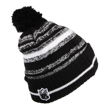 New Era Indianapolis Colts Bobble Hat - NFL Sport Knit - Black-White