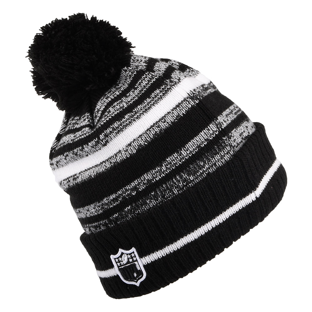 New Era Los Angeles Rams Bobble Hat - NFL Sport Knit - Black-White