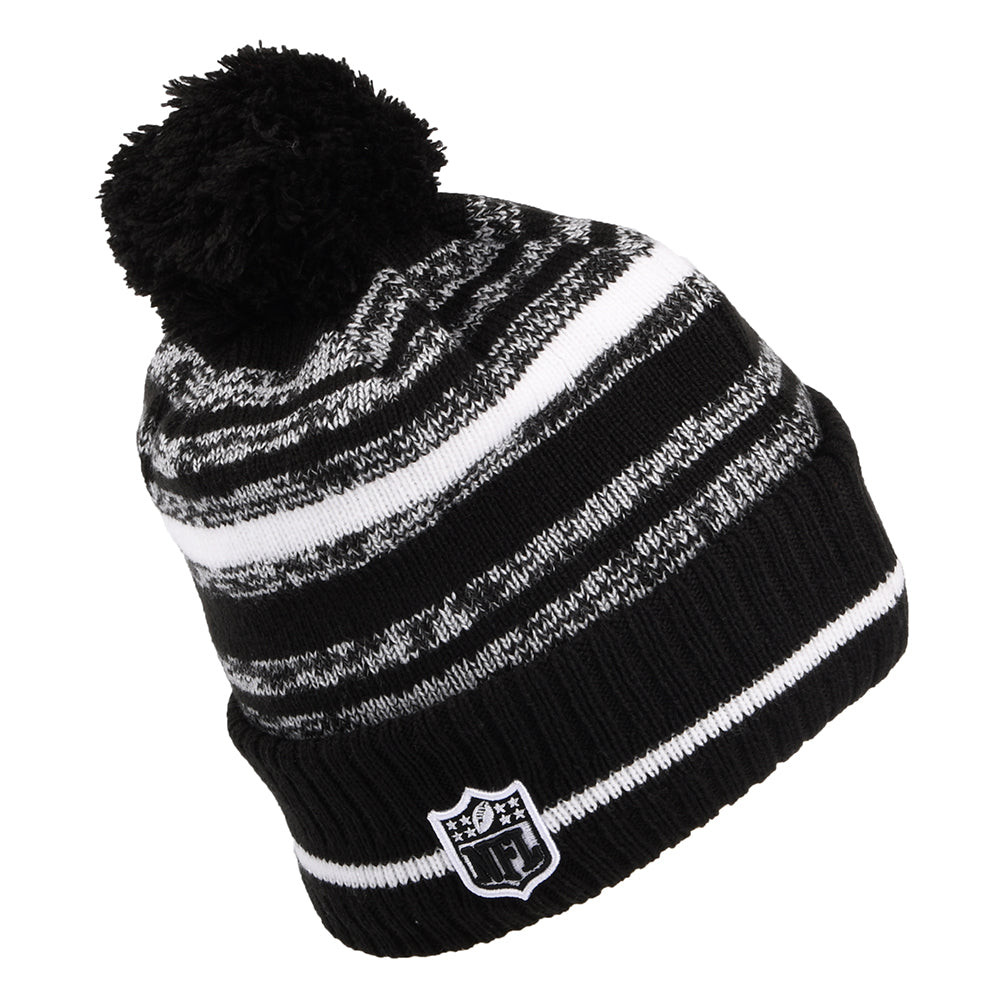 New Era Miami Dolphins Bobble Hat - NFL Sport Knit - Black-White