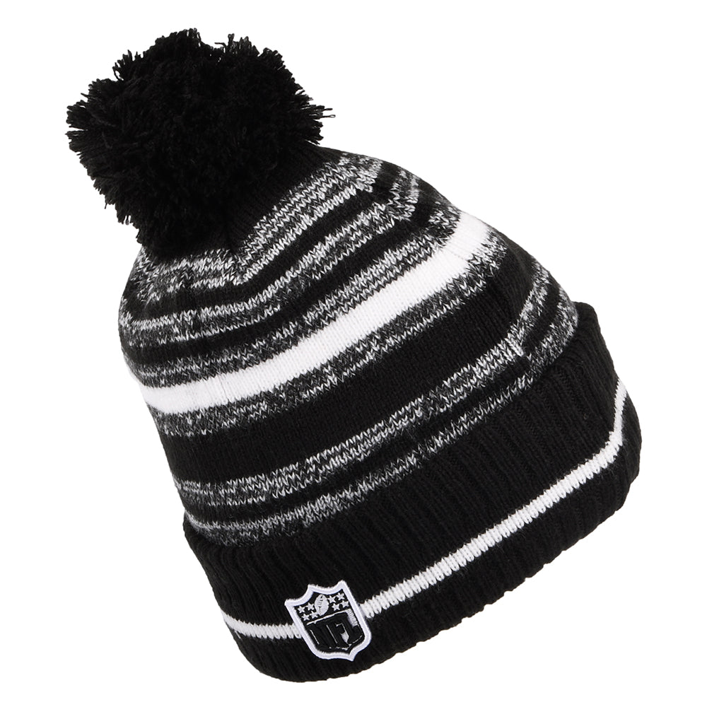 New Era New England Patriots Bobble Hat - NFL Sport Knit - Black-White