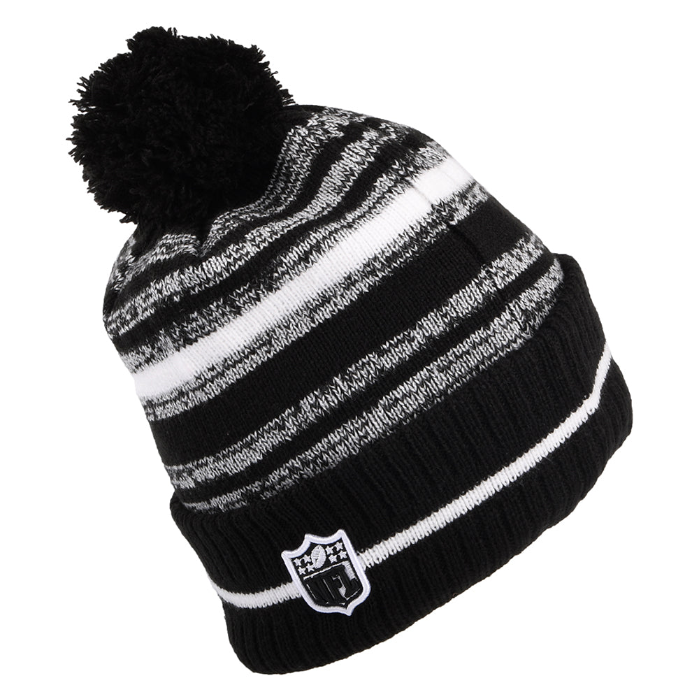 New Era New Orleans Saints Bobble Hat - NFL Sport Knit - Black-White