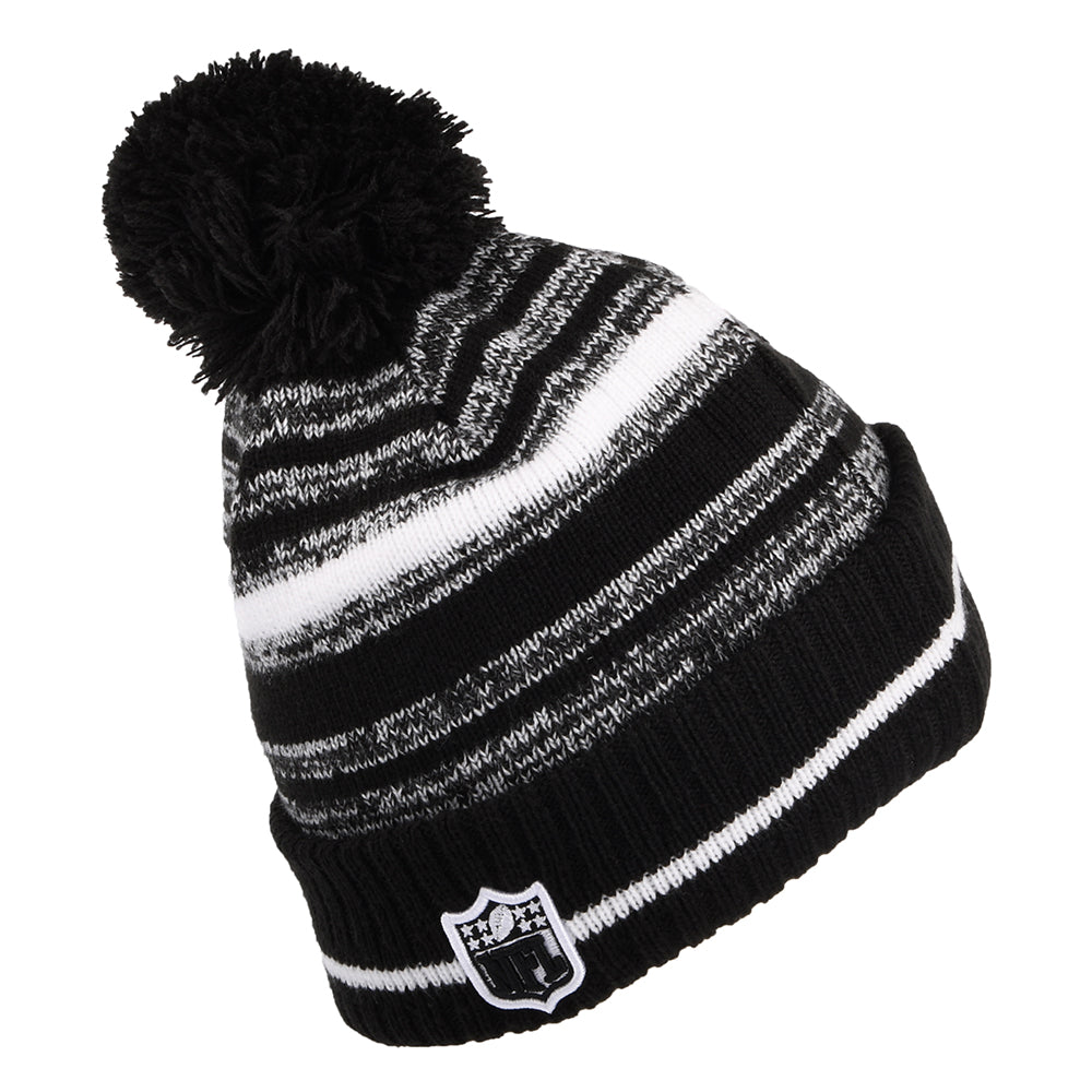 New Era Philadelphia Eagles Bobble Hat - NFL Sport Knit - Black-White