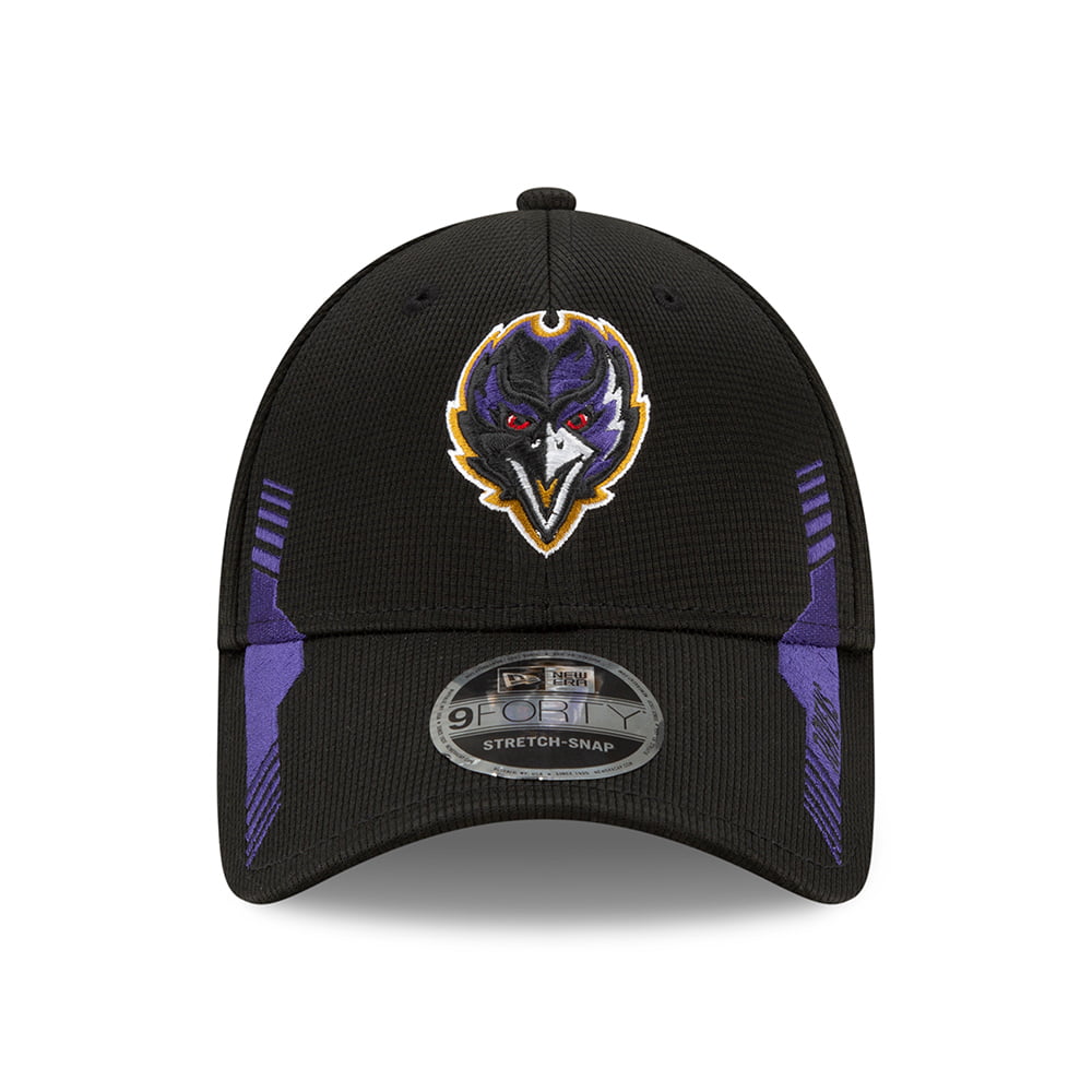 New Era 9FORTY Baltimore Ravens Stretch Snap Baseball Cap - NFL Sideline Home - Black