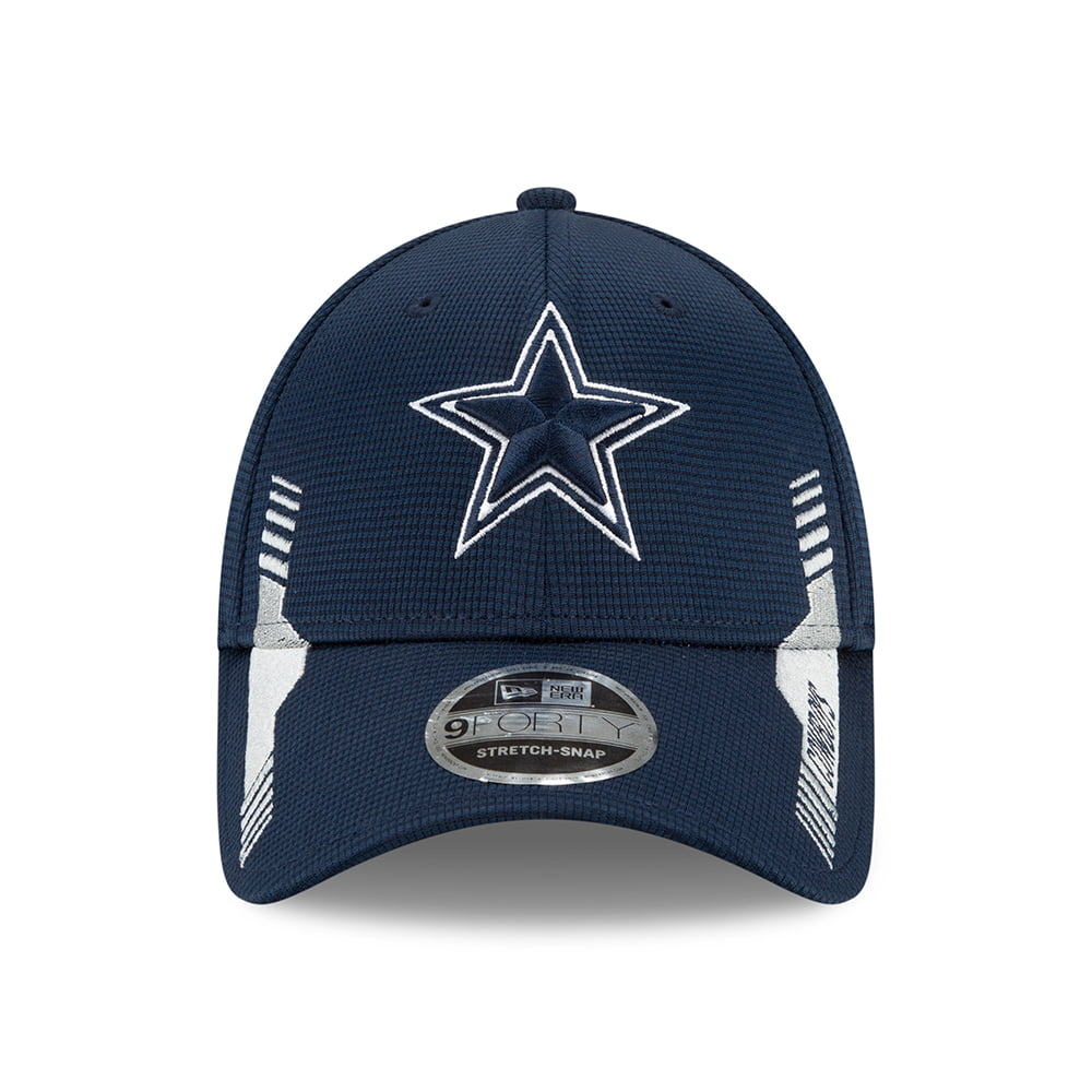 New Era 9FORTY Dallas Cowboys Stretch Snap Baseball Cap - NFL Sideline Home - Blue