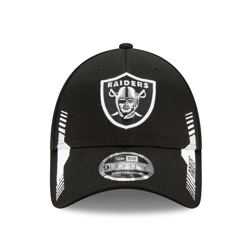 New Era 9FORTY Las Vegas Raiders Stretch Snap Baseball Cap - NFL Sideline Home - Black-White