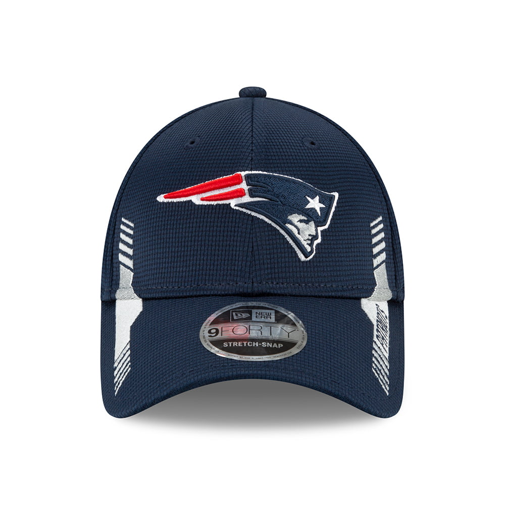 New Era 9FORTY New England Patriots Snap Baseball Cap - NFL Sideline Home - Navy Blue