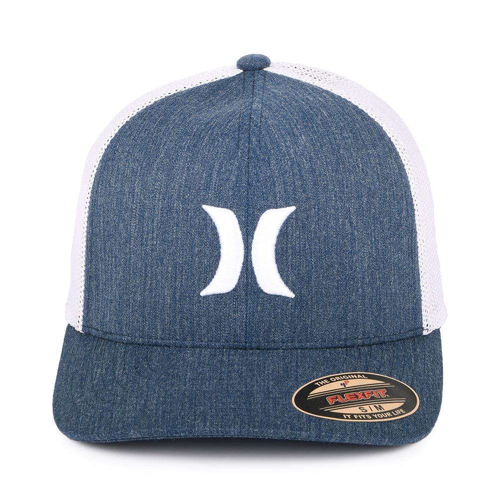 Hurley Hats Icon Textures Flexfit Baseball Cap - Navy-White