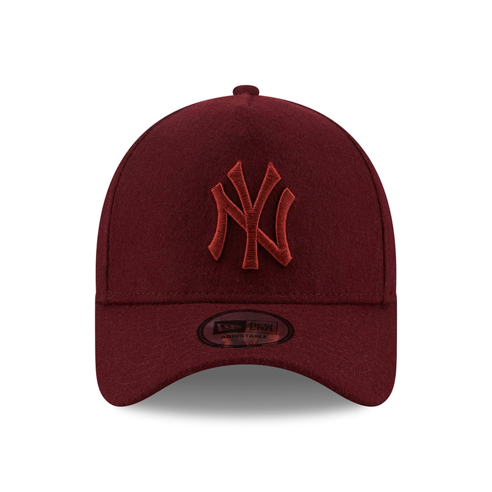 New Era 9FORTY New York Yankees Baseball Cap - MLB Melton E-Frame - Maroon