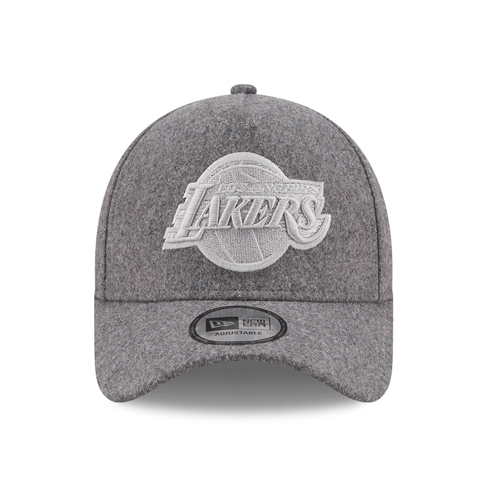 New Era 9FORTY L.A. Lakers Baseball Cap - NBA Melton E-Frame - Grey