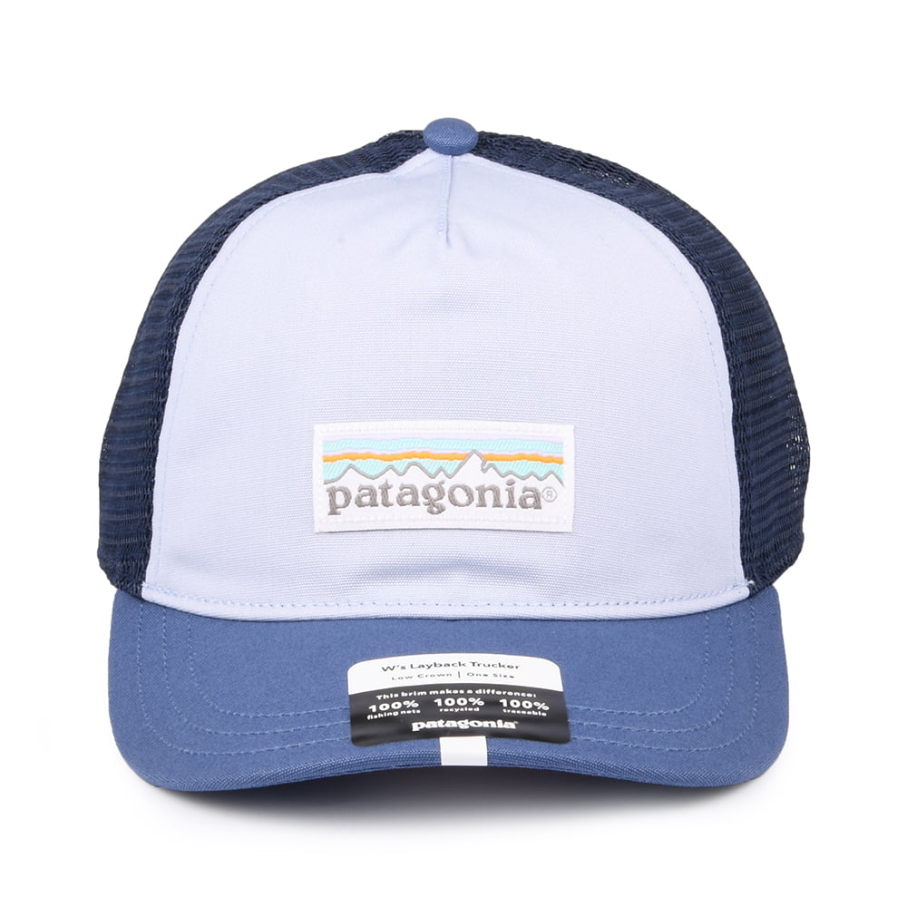 Patagonia Hats Womens Pastel P-6 Label Layback Trucker Cap - Light Blue-Navy