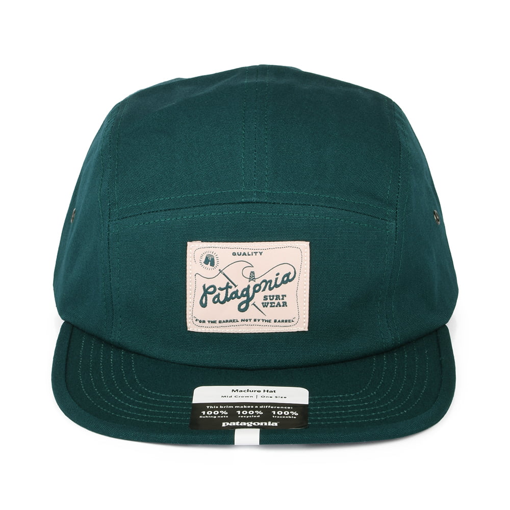 Patagonia Hats Quality Surf Label Maclure Organic Cotton 5 Panel Cap - Dark Green