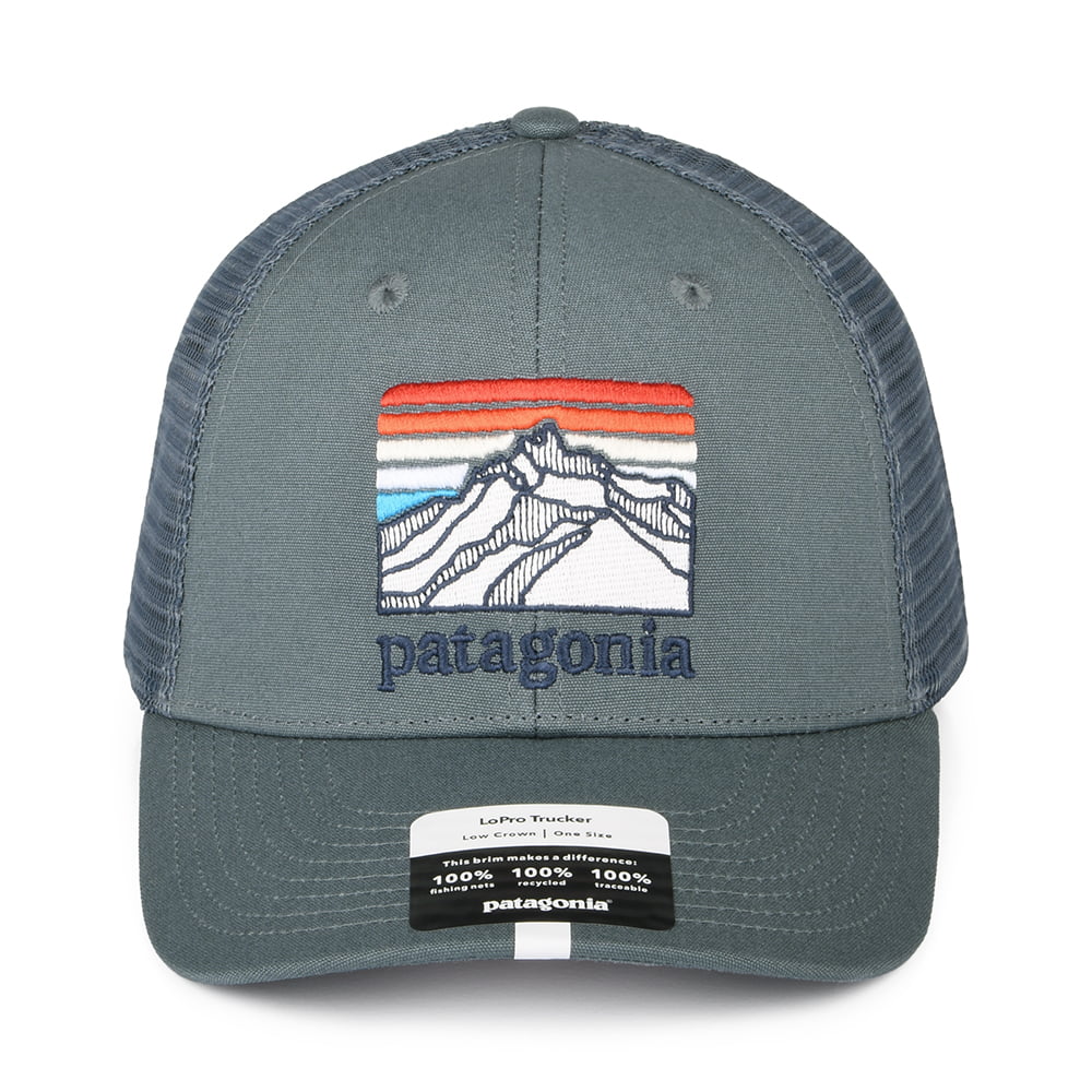 Patagonia Hats Line Logo Ridge Organic Cotton Canvas LoPro Trucker Cap - Grey