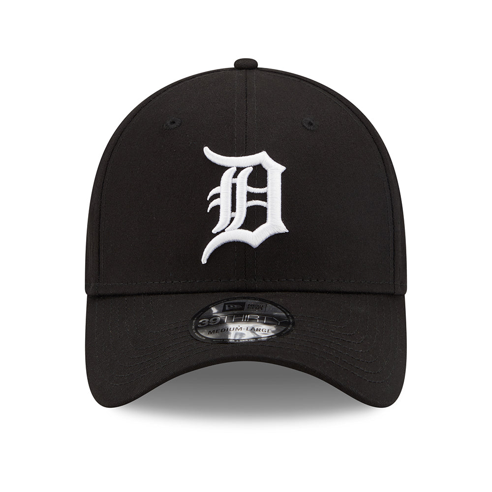 New Era 39THIRTY Detroit Tigers Baseball Cap - MLB Colour Essential - Black-White