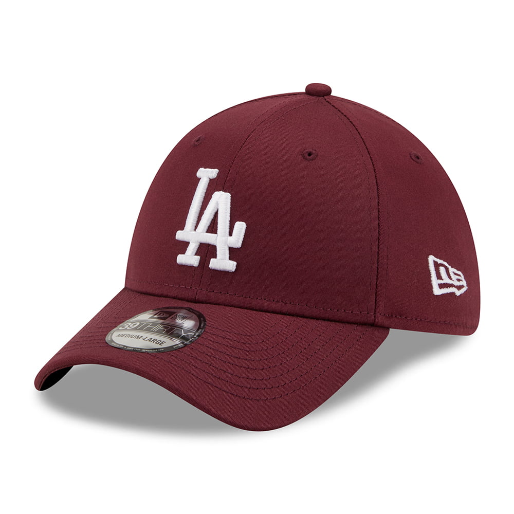 New Era 39THIRTY L.A. Dodgers Baseball Cap - MLB Colour Essential - Maroon-White