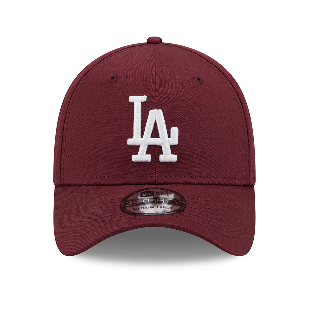 New Era 39THIRTY L.A. Dodgers Baseball Cap - MLB Colour Essential - Maroon-White