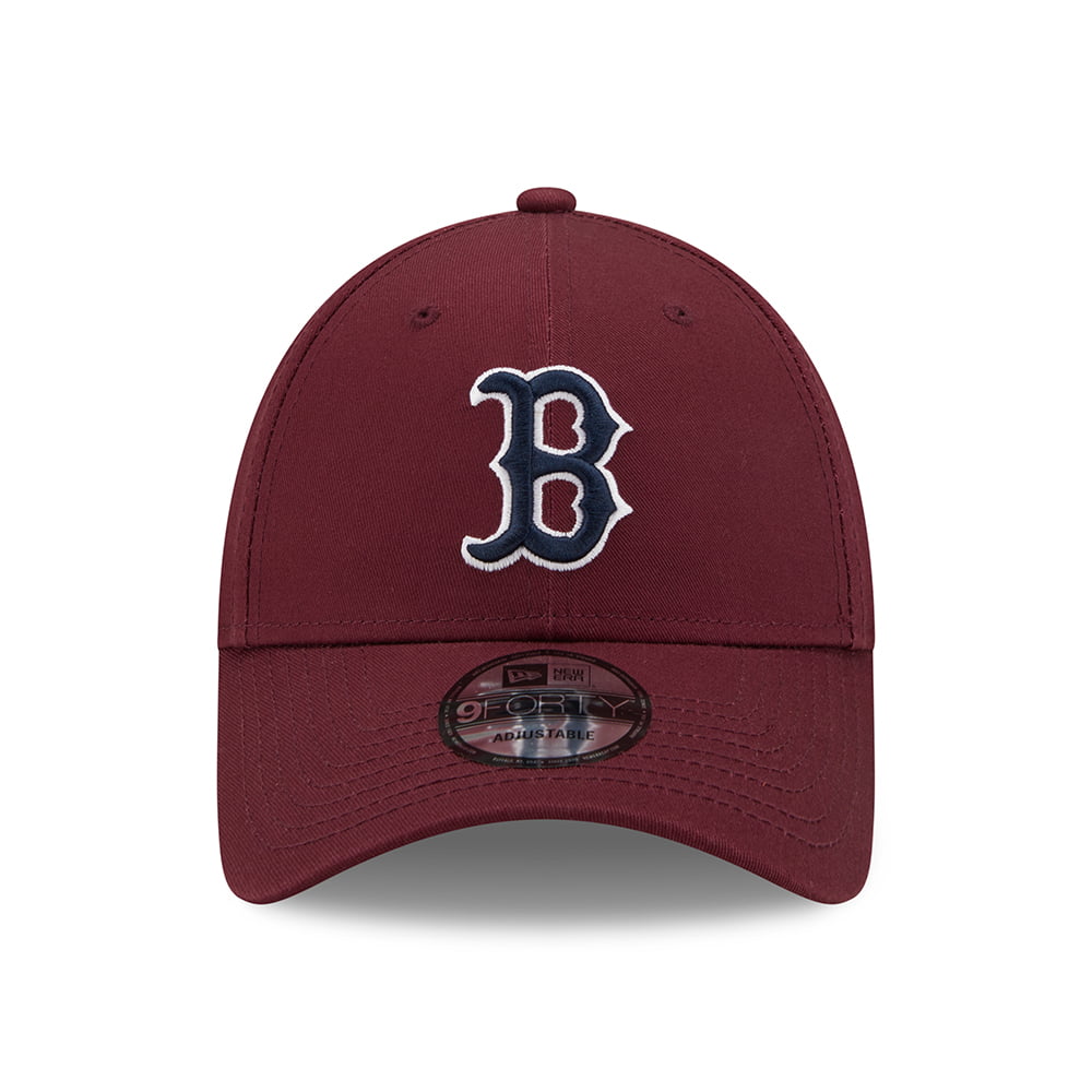 New Era 9FORTY Boston Red Sox Baseball Cap - MLB League Essential - Maroon-Navy