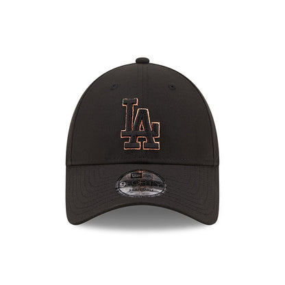 New Era 9FORTY L.A. Dodgers Baseball Cap - MLB Metallic Outline - Black-Rose Gold