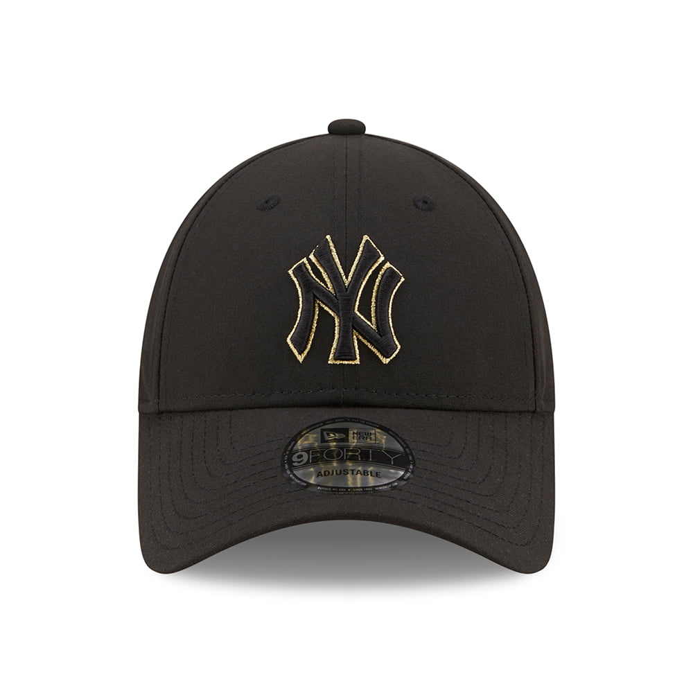 New Era 9FORTY New York Yankees Baseball Cap - MLB Metallic Outline - Black-Gold