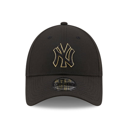 New Era 9FORTY New York Yankees Baseball Cap - MLB Metallic Outline - Black-Gold