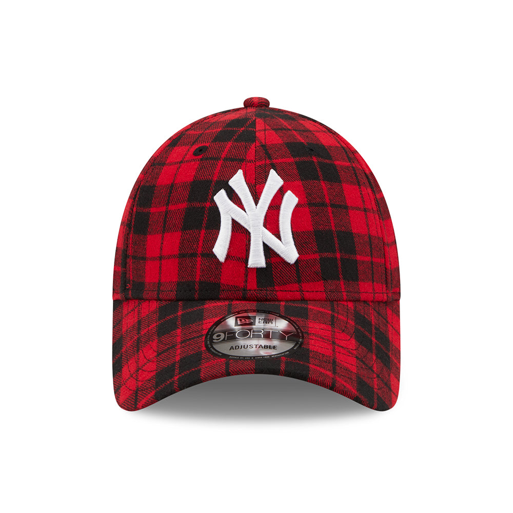 New Era 9FORTY New York Yankees Baseball Cap - MLB Check - Black-Red