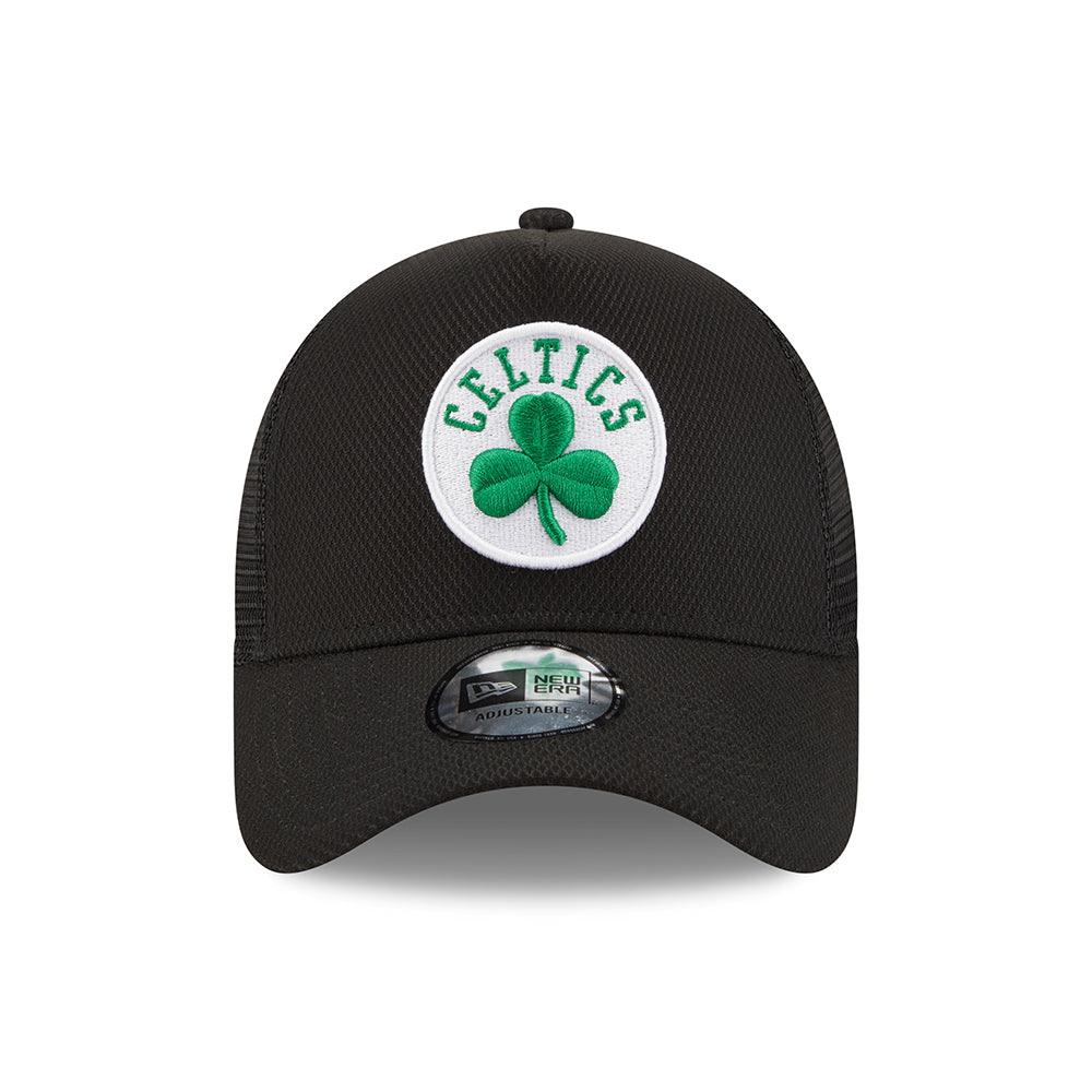 New Era Boston Celtics A-Frame Trucker Cap - NBA Black Base - Black