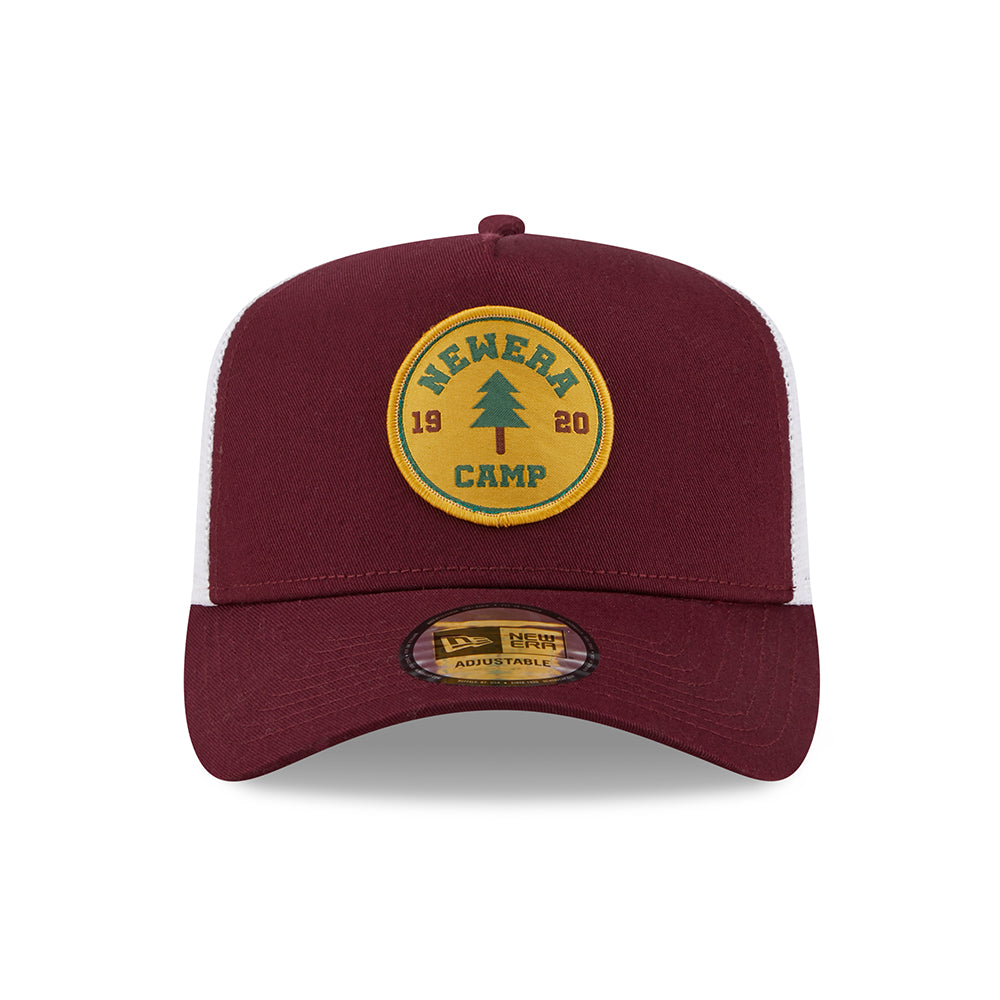 New Era NE Camp Patch A-Frame Trucker Cap - Maroon