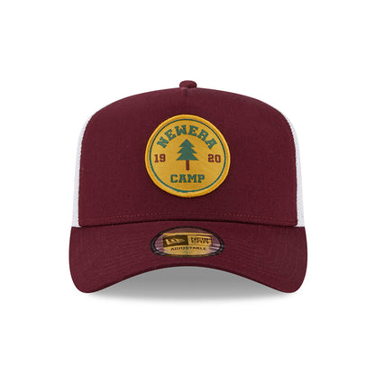 New Era NE Camp Patch A-Frame Trucker Cap - Maroon