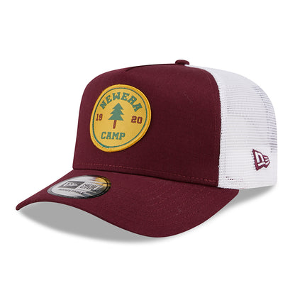 New Era NE Camp Patch A-Frame Trucker Cap - Maroon