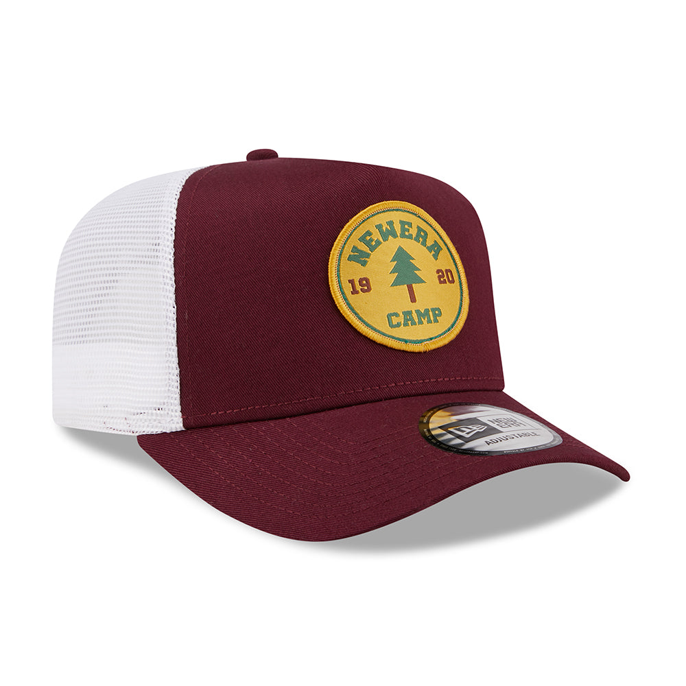 New Era NE Camp Patch A-Frame Trucker Cap - Maroon