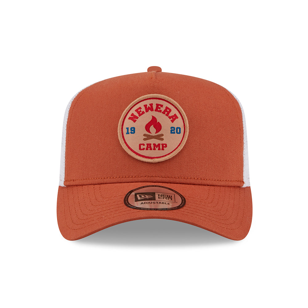 New Era NE Camp Patch A-Frame Trucker Cap - Burnt Orange