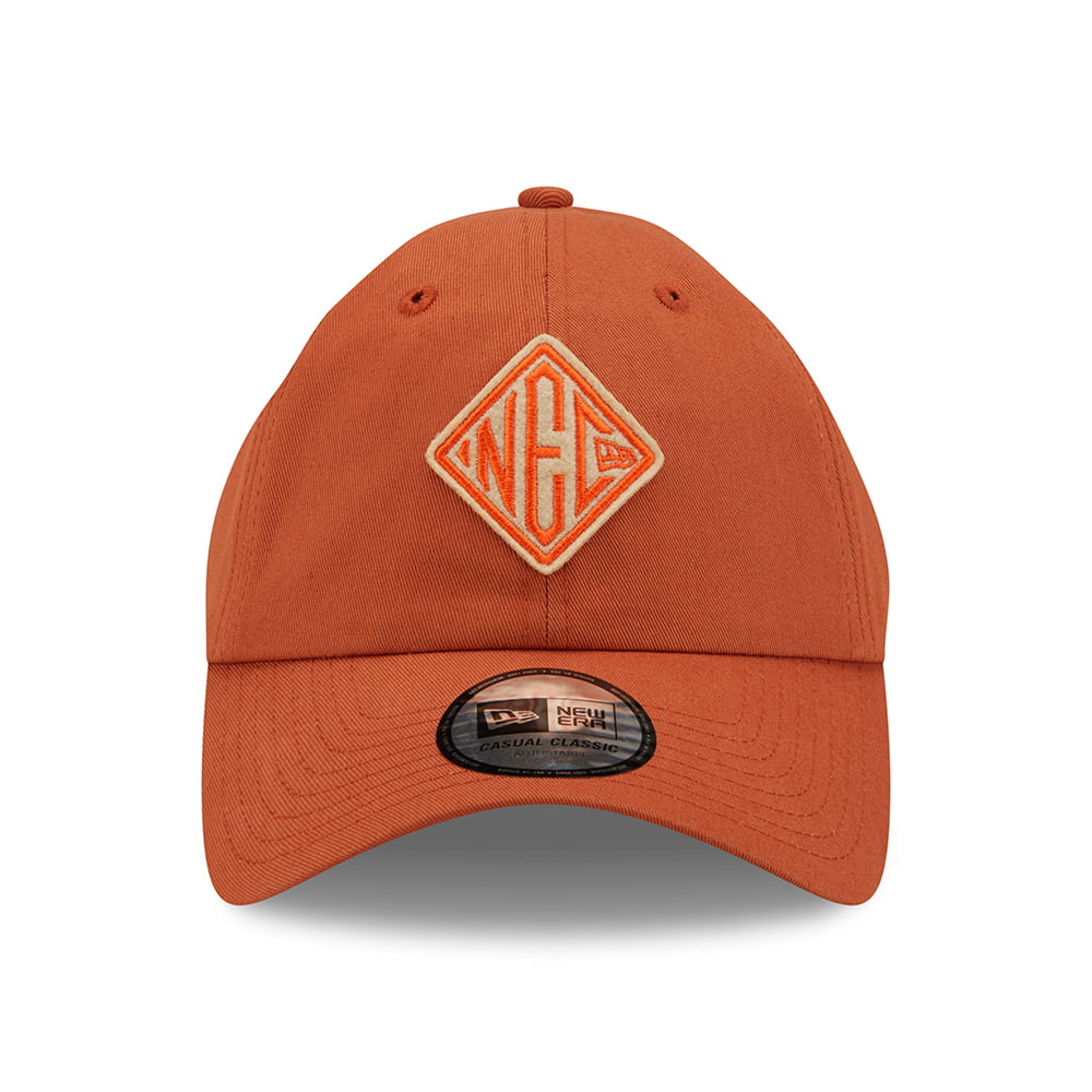 New Era 9TWENTY Cotton Baseball Cap - NEC Felt Patch Casual Classic - Burnt Orange