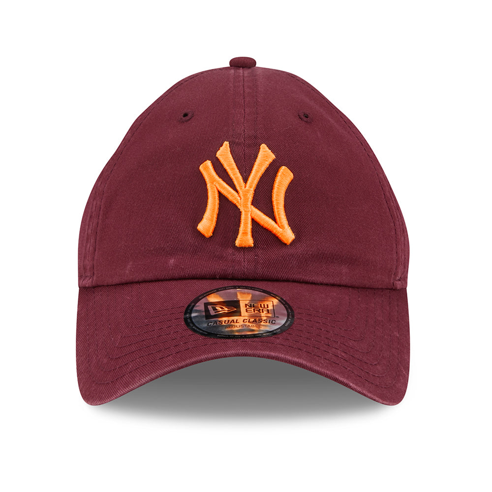 New Era 9TWENTY New York Yankees Baseball Cap - MLB League Essential Casual Classic - Washed Maroon